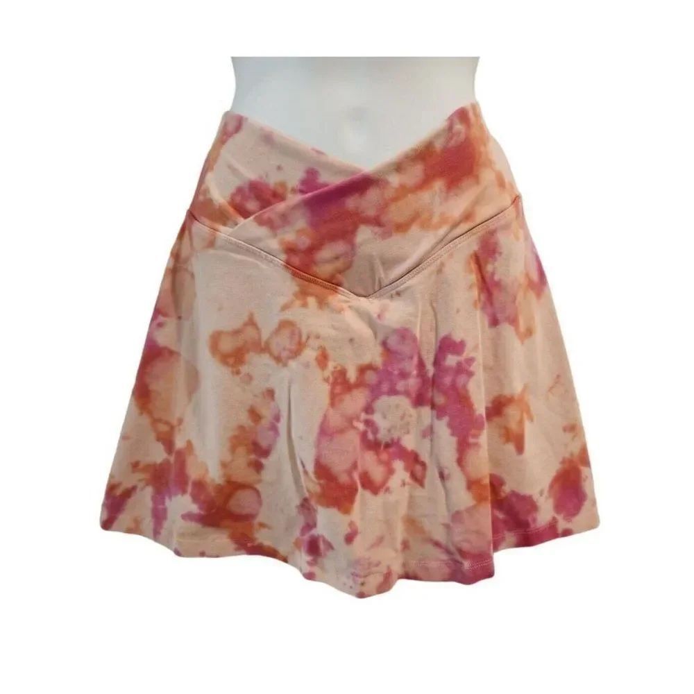 Victorias Secret Pink Tie Dye Orange Skort M Summer Tennis Low Rise
